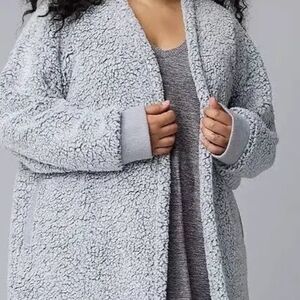 Cozy Gray Sherpa Jacket